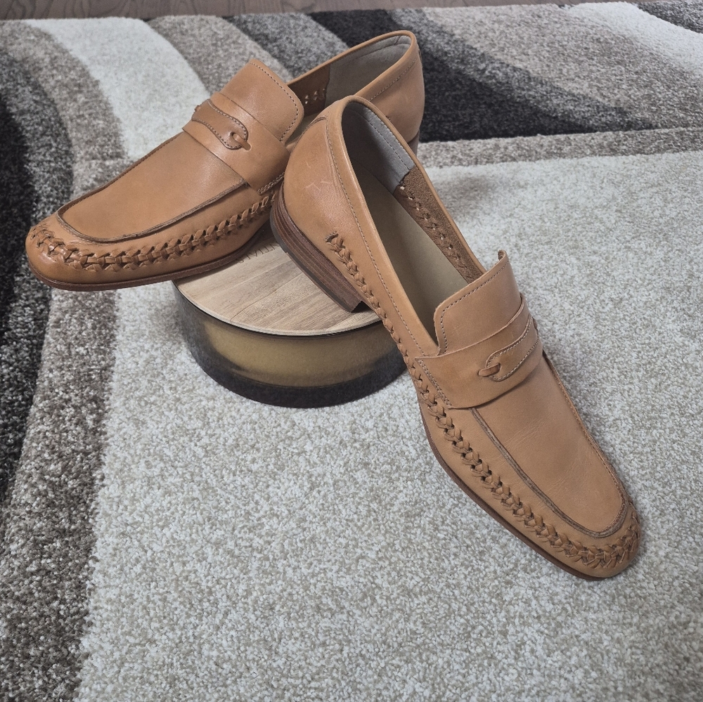 Calvin Klein Tan Leather Penny Loafers
